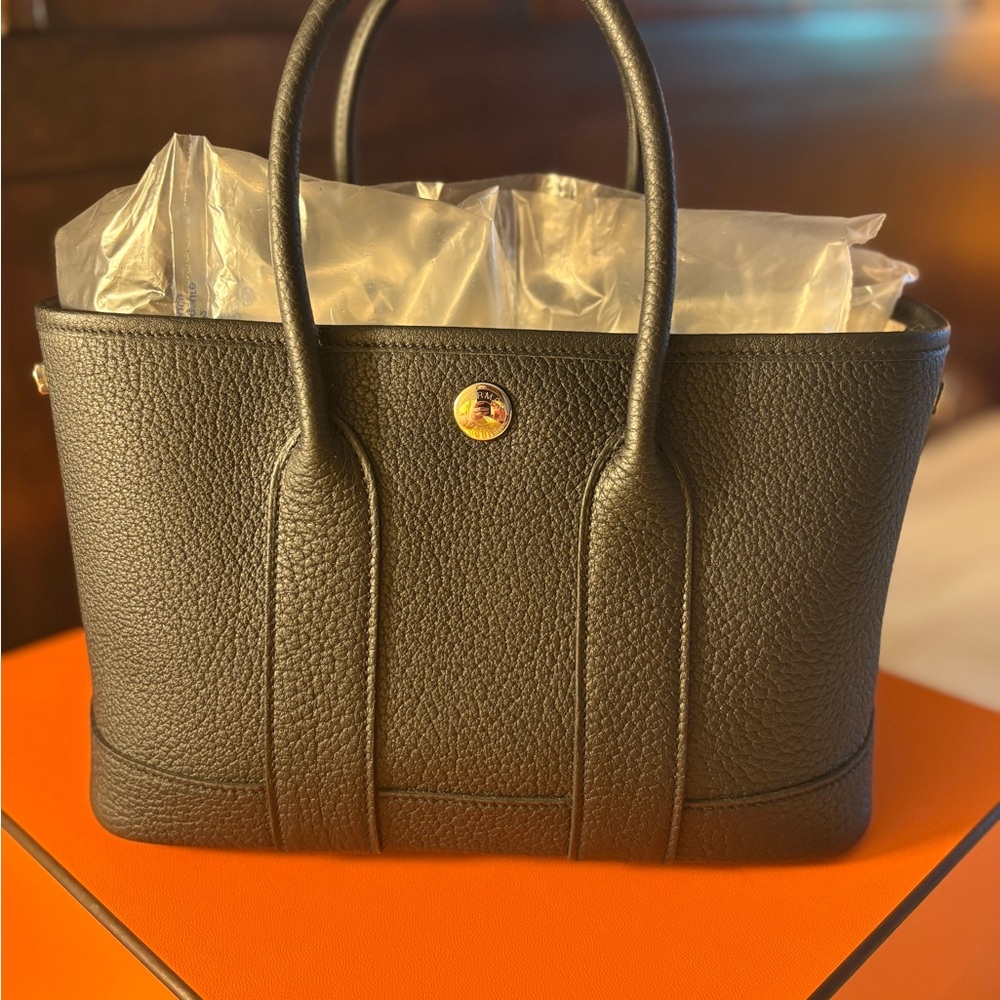 🆕 Hermes Neo Mini Garden Party 23cm Tote Bag Neoganda Leather Color Black